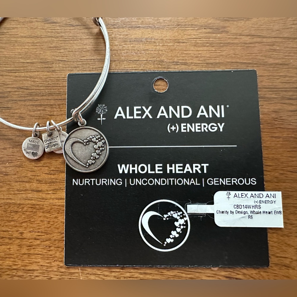 Alex and Ani Vintage 2014 Russian Silver “Whole Heart” expandable Charm Bracelet